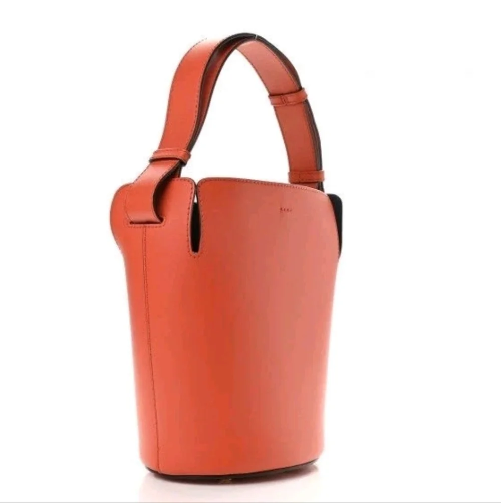 NWT Authentic Burberry Handbag Supple Calfskin Bucket Clementine - Picture 4 of 16